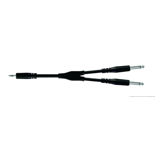 PROEL STAGE Cavo INSERT con connessioni stampate PROEL jack Stereo Ø 3.5 mm - 2 x spina jack Mono Ø 6.3 mm. Lunghezza: 3.0 metri. Colore disponibile: Nero. Altre lunghezze disponibili: visualizzare le specifiche tecniche