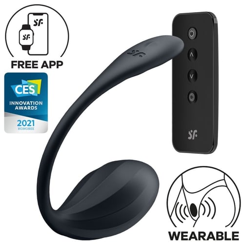 SATISFYER PARTNER SATISFYER - RIBBED PETAL STIMOLATORE PUNTO G TELECOMANDO NERO APP GRATUITA
