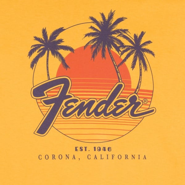T-shirt unisex Fender® Palm Sunshine, Marigold, S