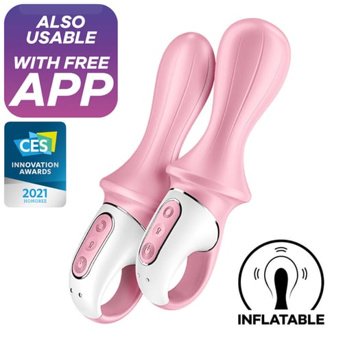 SATISFYER CONNECT SATISFYER - VIBRATORE ANALE GONFIABILE AIR PUMP BOOTY 5+ ROSA