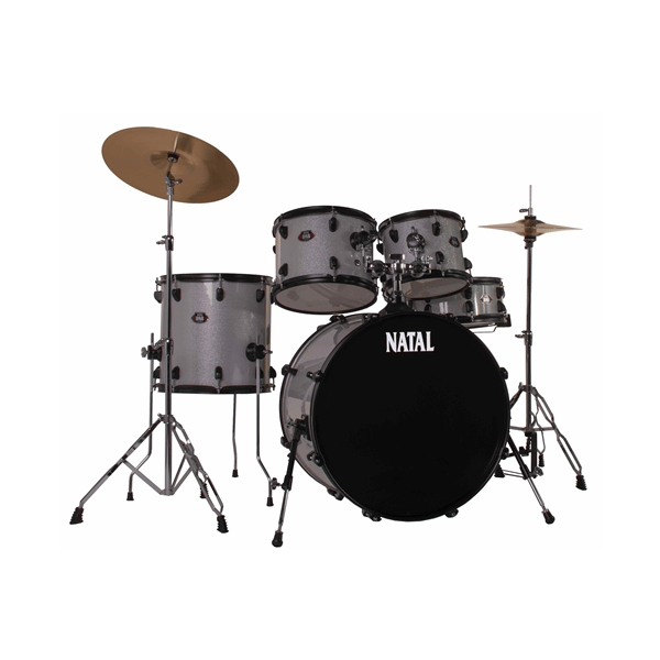 Natal DNA F22 5 pezzi White Sparkle - Black Hardware