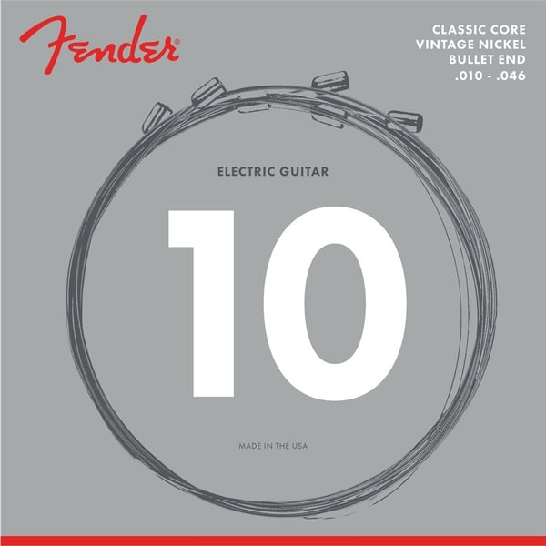 FENDER Set di Corde per Chitarra Elettrica Classic Core 3155R Vintage Nickel con con Bullet Ends (.010-.046). Modello 0733155406