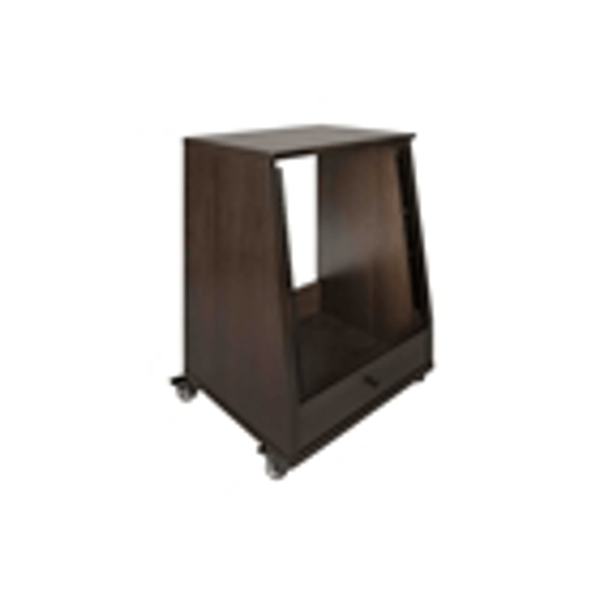 Gator Frameworks GFW-ELITESTUDIORK12-BRN Rack da studio inclinato 12 unità con finitura in noce scuro<br>