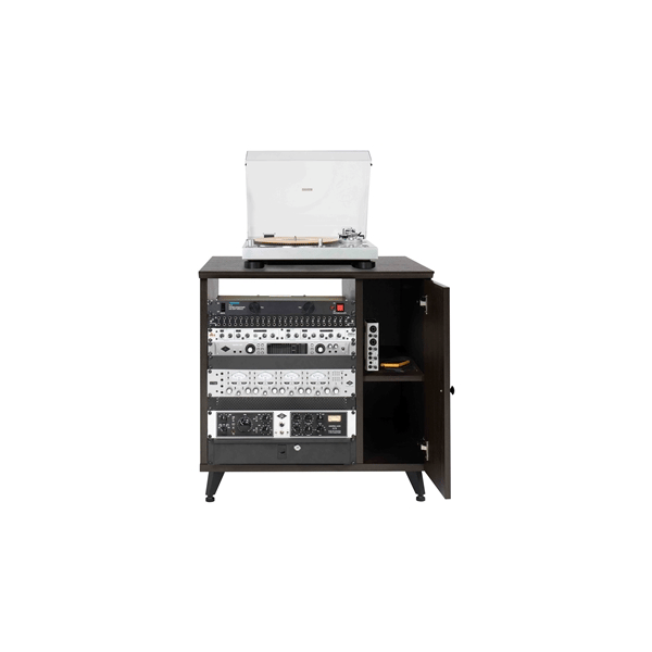 Gator Frameworks GFW-ELITESIDECAR-BRN Mobile rack sidecar cabinet in legno con finitura noce scuro<br>