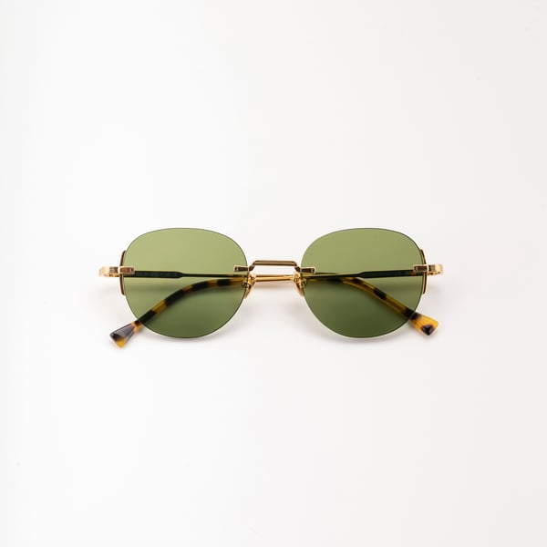 Glasant Harvey Sunglasses Green Elegant Round Eyewear with