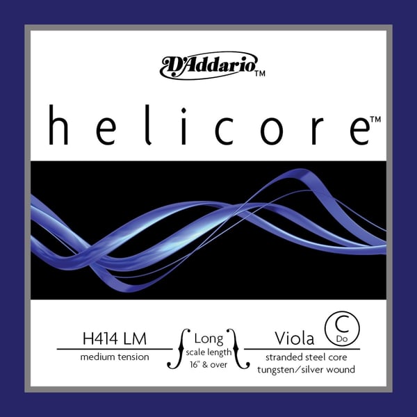 D'ADDARIO Corda Singola DO per Viola Serie Helicore, Scala Lunga, Medium Tension. Modello H414LM 4/4