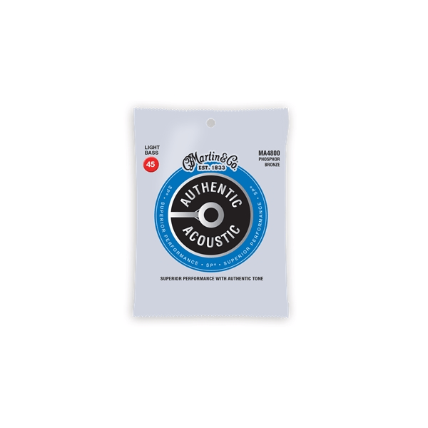 Martin & Co. MA4800 Authentic Bass, 4 Corde Basso Acustico, Light 45/100 Phosphor Bronze