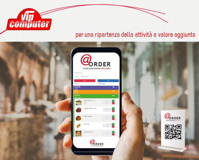 Locali pubblici in Fase 2.Grazie ad @order la Vip Computer offre la soluzione efficace per gestire gli ordini
