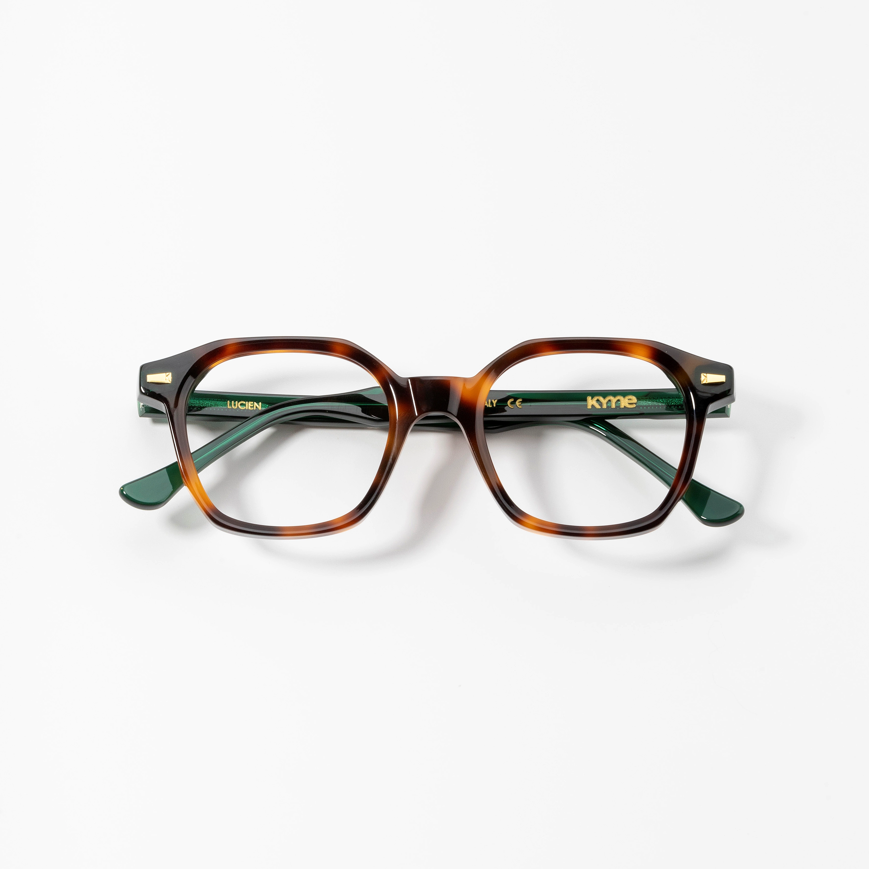 サングラス KYME Kyme - EZIO COL 3 - KYMINI - classic avana solid gre Kyme Lucien Dark Avana - Handmade Geometric Italian Sunglasses