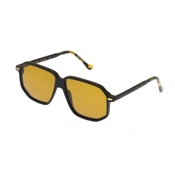 Kyme Eyewear Sebastien: oversized ultralite acetate aviator sunglasses. Color Tobacco/milky nude, Material Acetate cellulose, Size XL