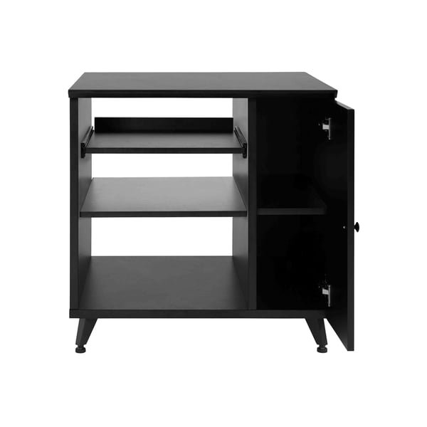 Gator Frameworks GFW-ELITESIDECAR-BLK Mobile rack sidecar cabinet in legno con finitura nera<br>