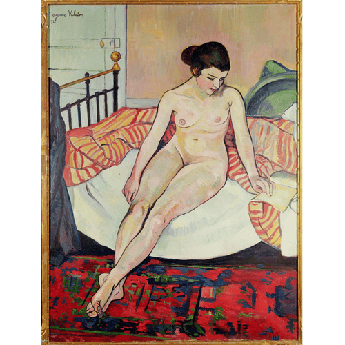 Marie Clementine (Suzanne) Valadon Nudo con coperta a righe, 1922