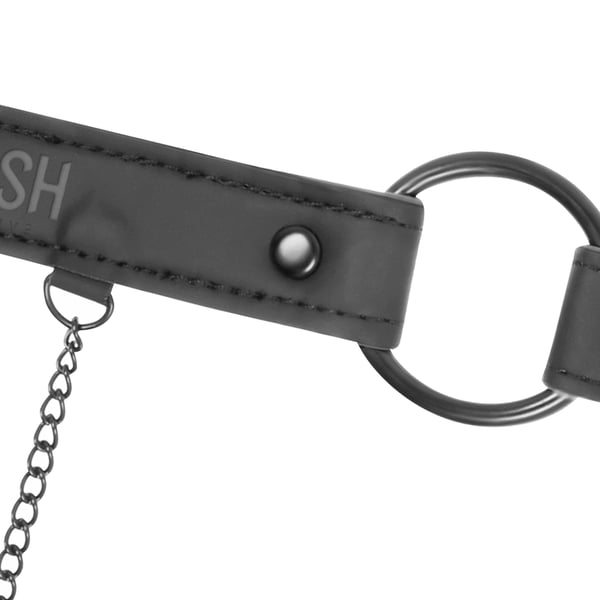 FETISH SUBMISSIVE - ANILLA MORDAZA CON PINZAS PARA PEZONES