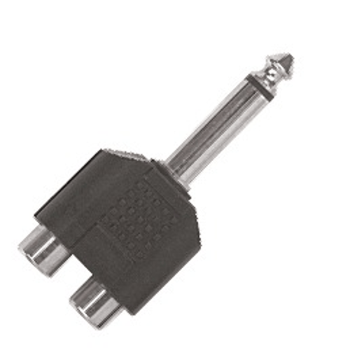 PROEL STAGE Adattatore in ABS: n. 2 prese RCA -> spina jack mono Ø 6.3 mm.