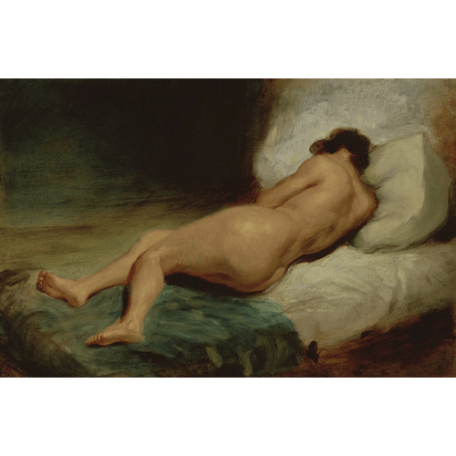 Ferdinand Victor Eugene Delacroix Donna nuda sdraiata su un letto