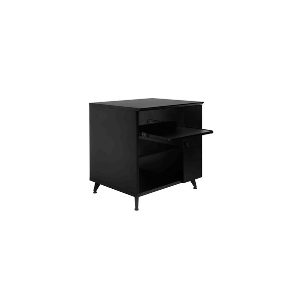 Gator Frameworks GFW-ELITESIDECAR-BLK Mobile rack sidecar cabinet in legno con finitura nera<br>