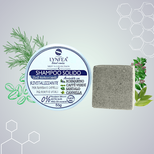 Shampoo Solido Rivitalizzante 2in1 barba e capelli