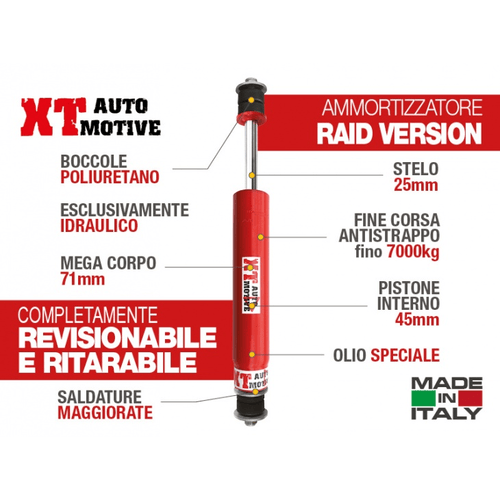 AMMORTIZZATORE XT AUTOMOTIVE "RAID VERSION" PER LAND ROVER DISCOVERY 200 E 300TDI ANTERIORE