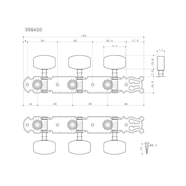 GOTOH Set Meccaniche per Chitarra Classica (Dorata)