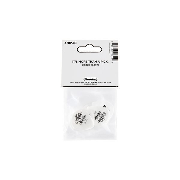 Dunlop 478P.088 TORTEX WHITE JAZZ III, .88MM