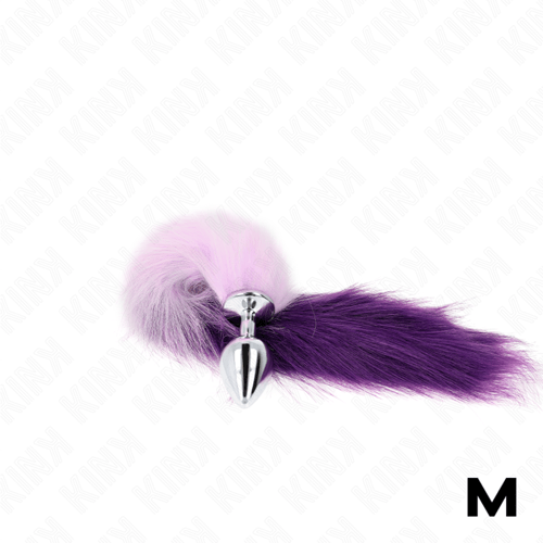 KINK PLEASURE PLUGS KINK - PLUG ANALE MISURA M 8 X 3,5 CM CON CODA SINTETICA 40 CM VIOLA