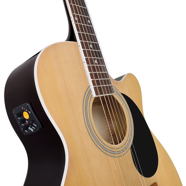 SOUNDSATION Chitarra acustica mini jumbo cutaway con top in abete e preamp. Modello YELLOWSTONE-MJCE-NT