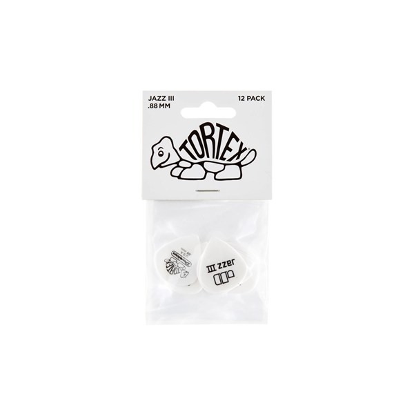 Dunlop 478P.088 TORTEX WHITE JAZZ III, .88MM
