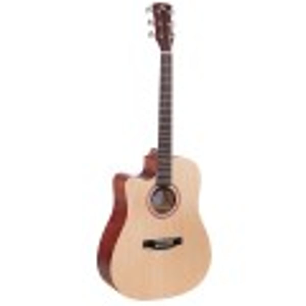 SOUNDSATION Chitarra acustica mancina Dreadnought cutaway in finitura open pore satinata con preamp. Modello GRAND TETON-DNCE-NT-LH