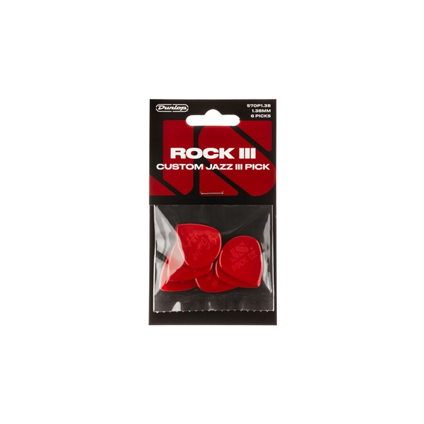 Dunlop 570P138 Rock III Custom Jazz III Pick 6pc