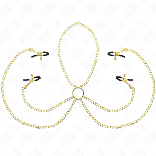 KINK NIPPLE GRIP KINK - 4 MORSETTI PER CAPEZZOLI E CLIT REGOLABILI ORO