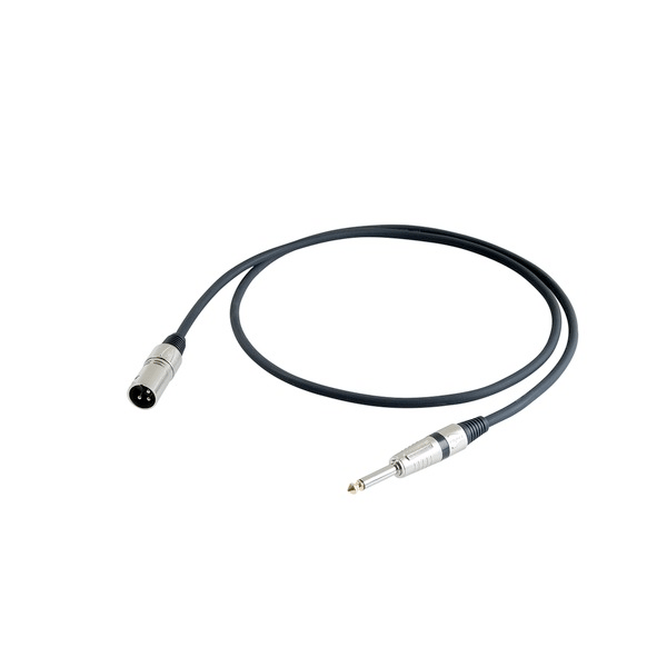 PROEL STAGE Cavo professionale sbilanciato con connessioni spina jack Mono Ø 6.3 mm PROEL - spina volante XLR 3P PROEL/ S2CPRO - HPC210 - XLR3MVPRO. Lunghezza: 1 metro. Colori disponibili: Nero. Altre lunghezze disponibili: visualizzare le specifiche tecniche