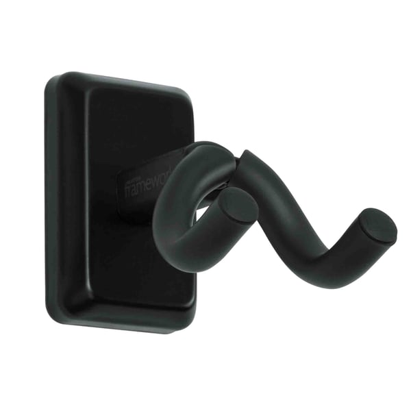 Gator Frameworks GFW-UKE-HNGRBLK Supporto da parete per ukulele e mandolino con piastra nera