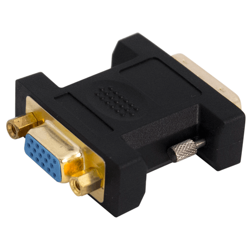 PROEL STAGE Adattatore professionale per segnali Video, da connettore VGA femmina a connettore DVI (24+5) maschio. Colore nero con parti in ottone dorato.