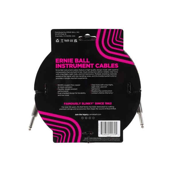 Ernie Ball 6427 Braided Cables Purple Python 3m