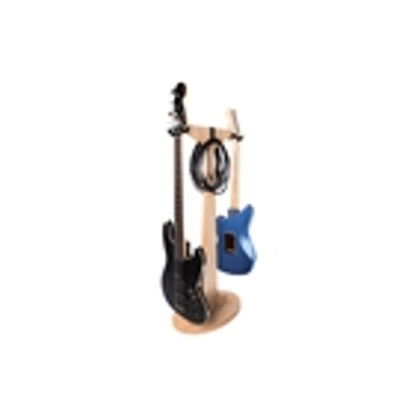 Gator Frameworks GFW-ELITEGTRHNGSTD-2X-MPL Stand appendi-chitarra doppio in finitura naturale acero opaco<br>