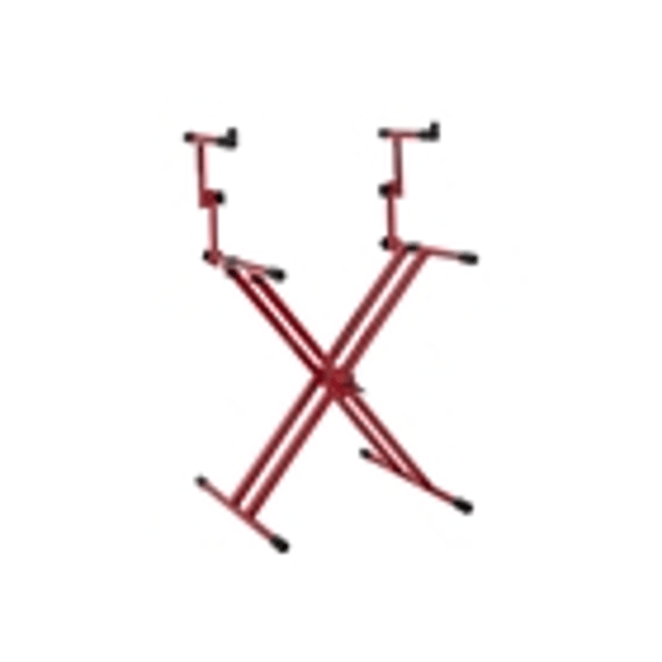 Gator Frameworks GFW-KEY-5100XRED Supporto per tastiera a doppio livello con struttura a "X" in colore rosso<br>