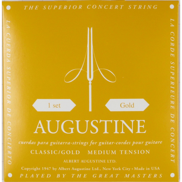 AUGUSTINE Set Corde Classic Gold Medium Tension Per Chitarra Classica. Modello GOLD SETS