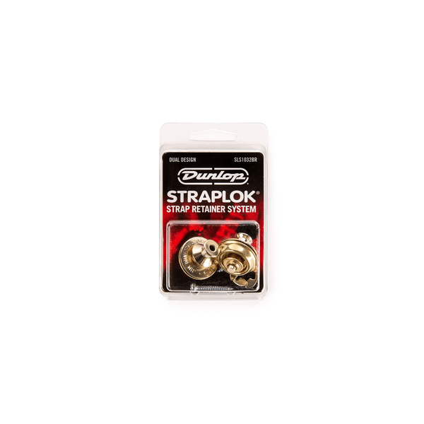 Dunlop SLS1032BR Straplok Dual Design Strap Retainer System, Brass