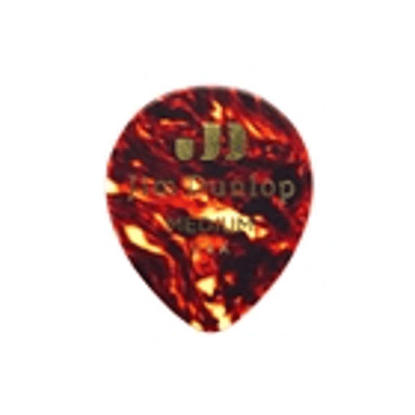 Dunlop 485P-03TH Celluloid Teardrop, Black Thin Player's Pack/12