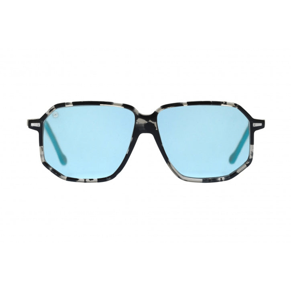 Kyme Eyewear Sebastien: oversized ultralite acetate aviator sunglasses. Color Tobacco/milky nude, Material Acetate cellulose, Size XL