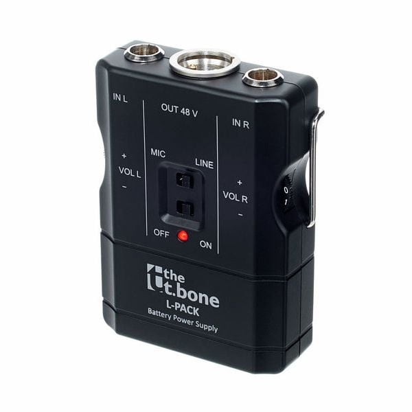 THE T.BONE L-PACK ALIMENTATORE PHANTOM 9 VOLT A BATTERIA PER 2 MICROFONI TQG MINI XLR 3 POLI