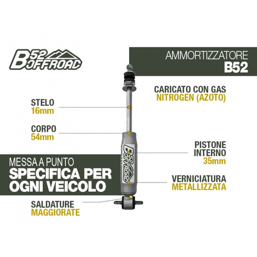 AMMORTIZZATORE B52 OFFROAD PER MITSUBISHI PAJERO L040 A MOLLE ANTERIORE