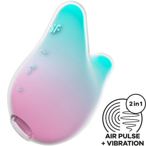 SATISFYER AIR PULSE SATISFYER - MERMAID VIBES STIMOLATORE E VIBRATORE MENTA E ROSA