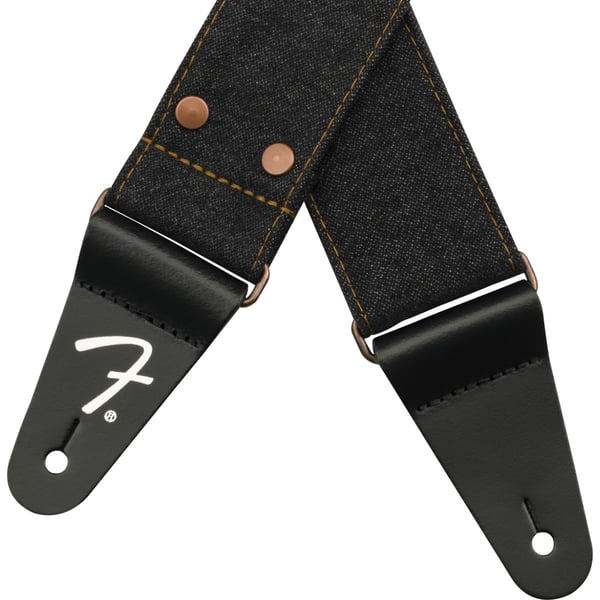 Tracolla in denim rivettato Fender® x Wrangler®, Black