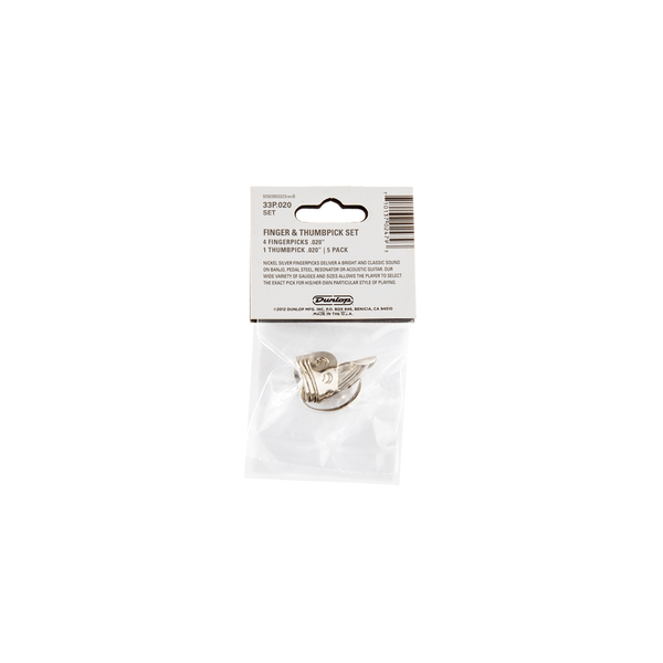 Dunlop 33P N/S 4FINGER & 1THUMB .020 - PLAYER'S PACK 5 PLETTRI