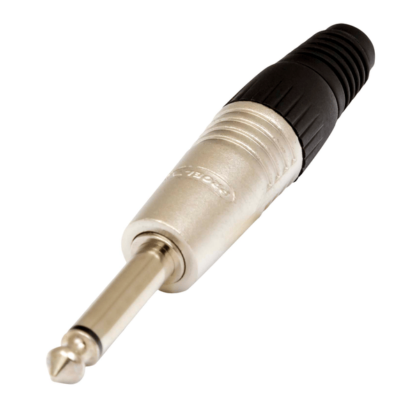 PROEL STAGE Connettore professionale jack mono 6,3 mm - 1/4. Colore: Argento con anello nero.