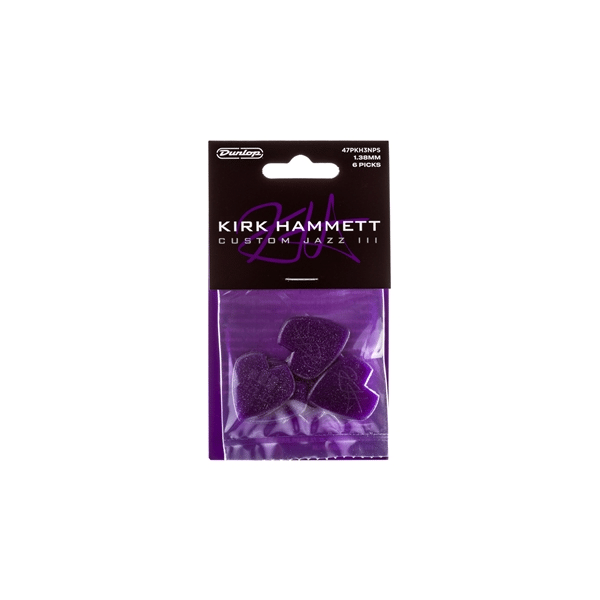 Dunlop 47PKH3NPS Kirk Hammett Purple Sparkle Jazz III Player's Pack/6