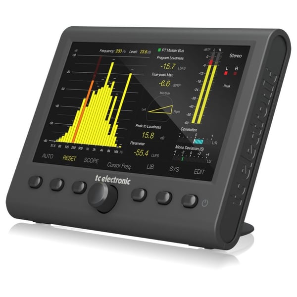 TC ELECTRONIC CLARITY M STEREO DESKTOP AUDIO METER MISURATORE DI LIVELLO STEREO DISPLAY HD 7"