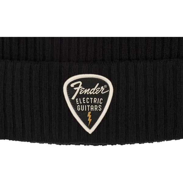 Fender Pick Patch Ribbed Beanie, Black 9106111707