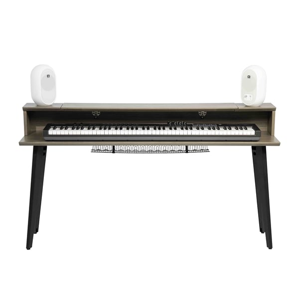 Gator Frameworks GFW-ELITEKEYTBL88-GRY Workstation in legno per tastiere fino a 88 tasti, colore grigio driftwood&lt;br&gt;